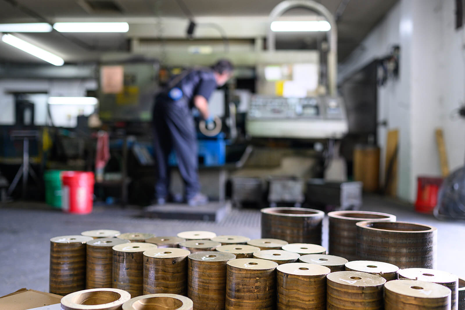 Raw material being cut
